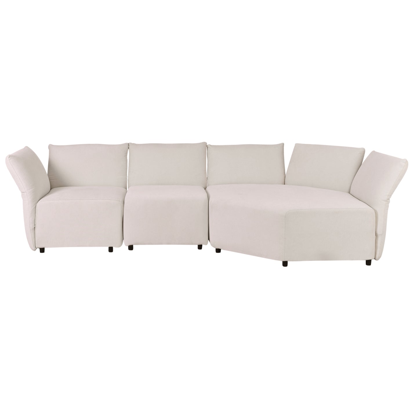 Stylish Sofa Set with Polyester Upholstery with Adjustable Back with Free Combination for Living Room