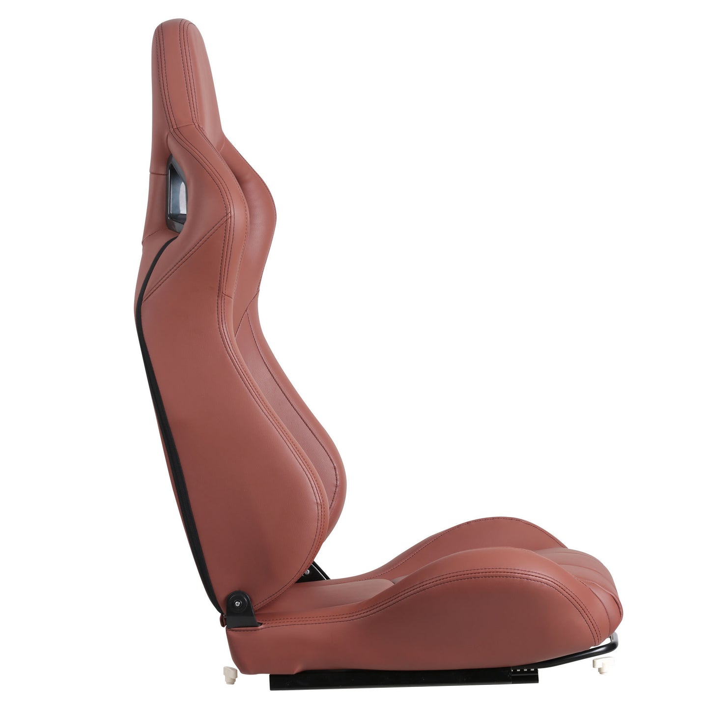 2-Piece Ergonomic Racing Seats with Adjustable Double Slides in Vibrant Brick Red