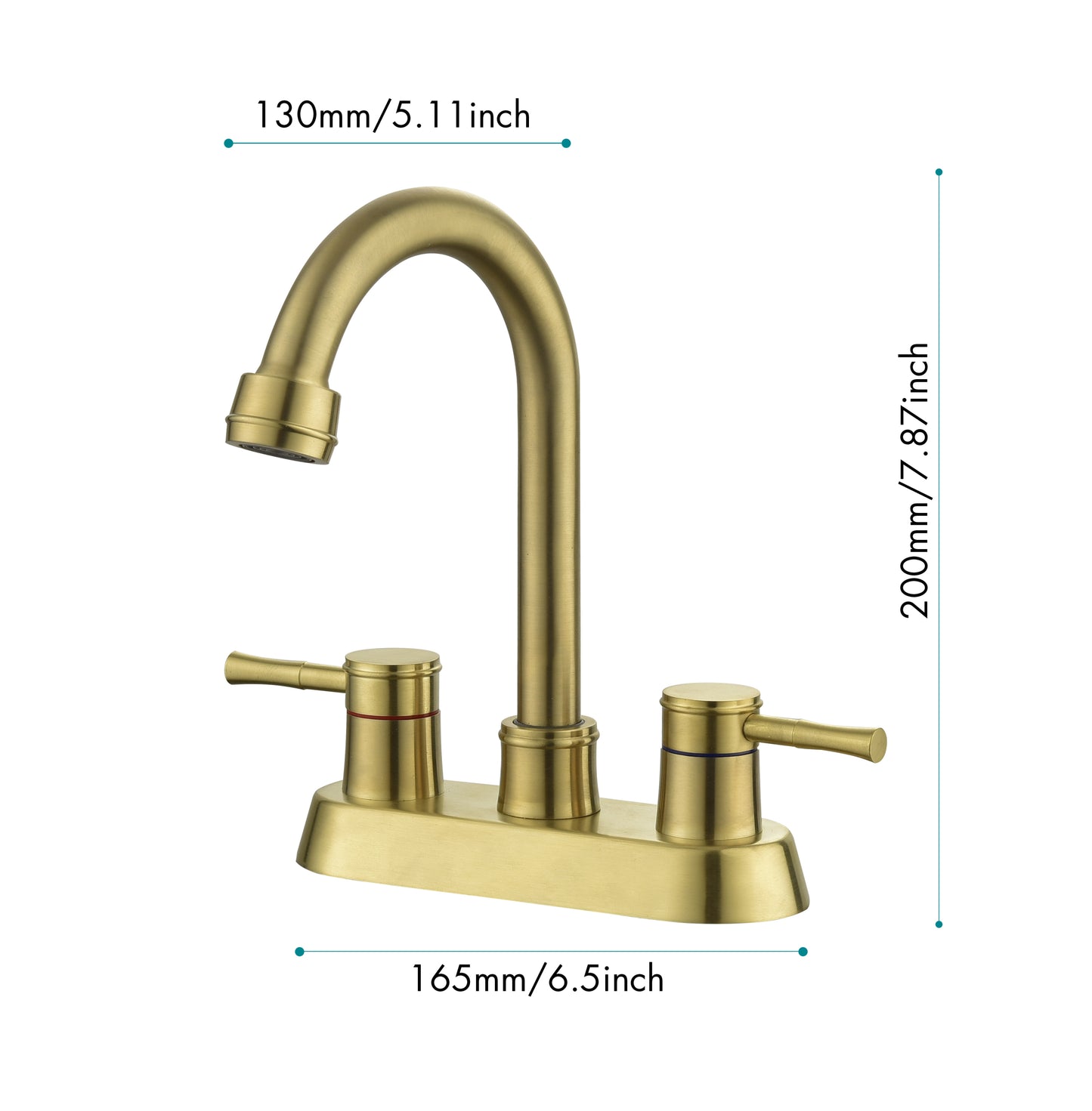 Elegant Brushed Gold Dual Handle Bathroom Faucet with Swivel Spout and Copper Pop-Up Drain