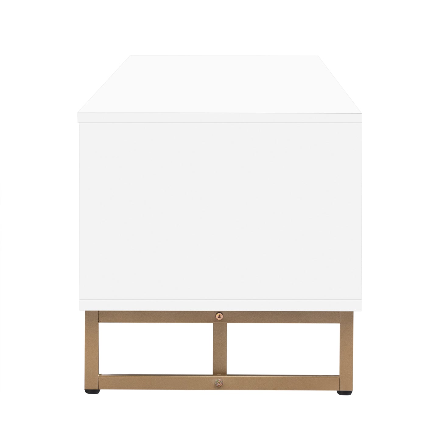 Modern White TV Stand with Storage Drawers and Cabinet