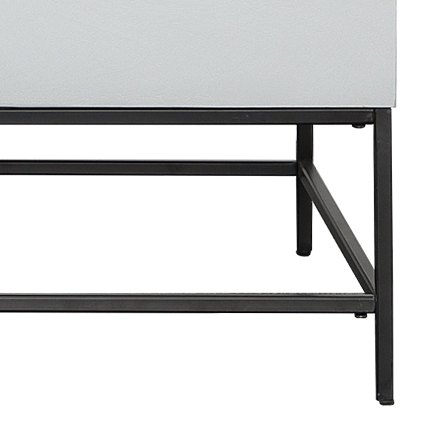 45-inch White and Black Lift-Top Coffee Table crafted from Mango Wood and Iron Frame