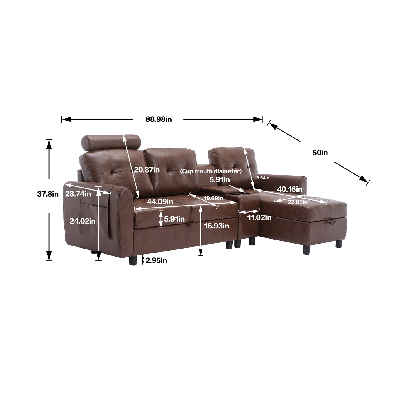 UNITED WE WIN storage sofa /Living room sofa cozy sectional  sofa