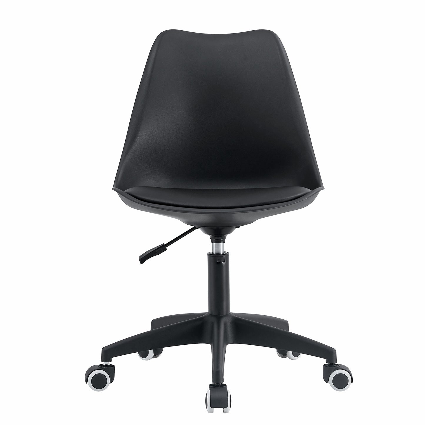 Modern family black Office chair, adjustable 360 ° swivel chair engineering plastic armless swivel computer chair, suitable for living room, bedroom, office, hotel dining room