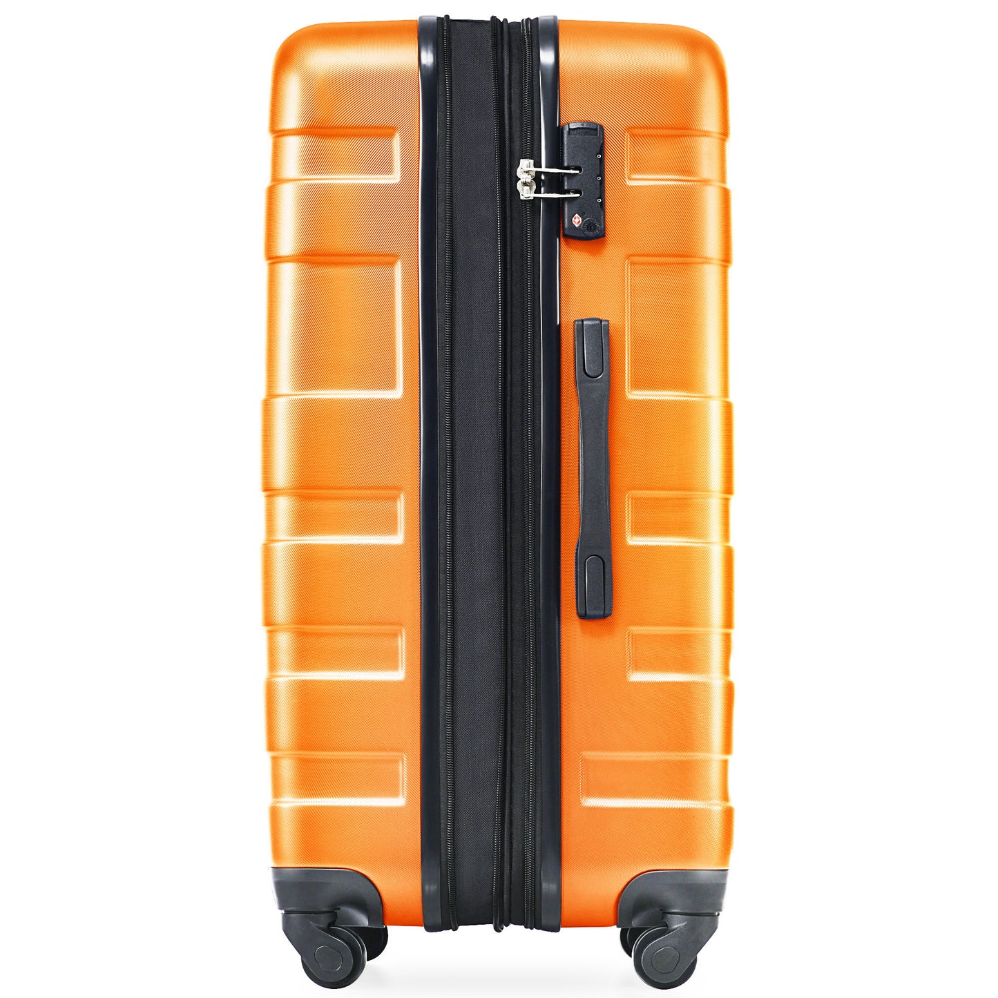 Luggage Sets New Model Expandable ABS Hardshell 3pcs Clearance Luggage Hardside Lightweight Durable Suitcase sets Spinner Wheels Suitcase with TSA Lock 20''24''28''(orange)