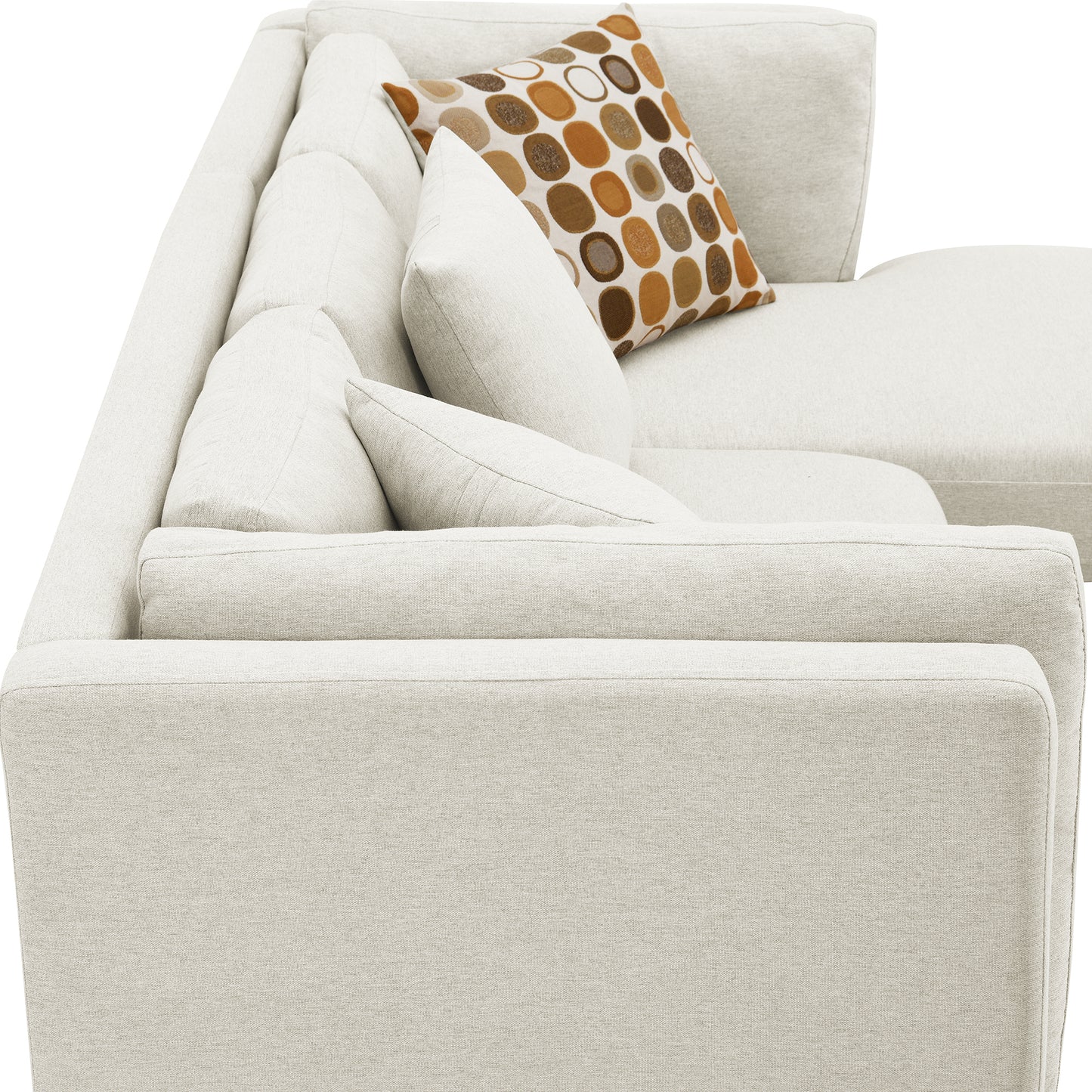 Modern L-shaped Sectional Sofa with Chaise Lounge and Pillows