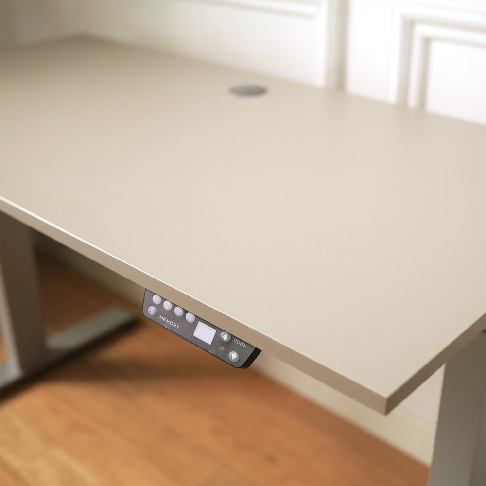 Motion Electric Height Adjustable Desk in Light Gray