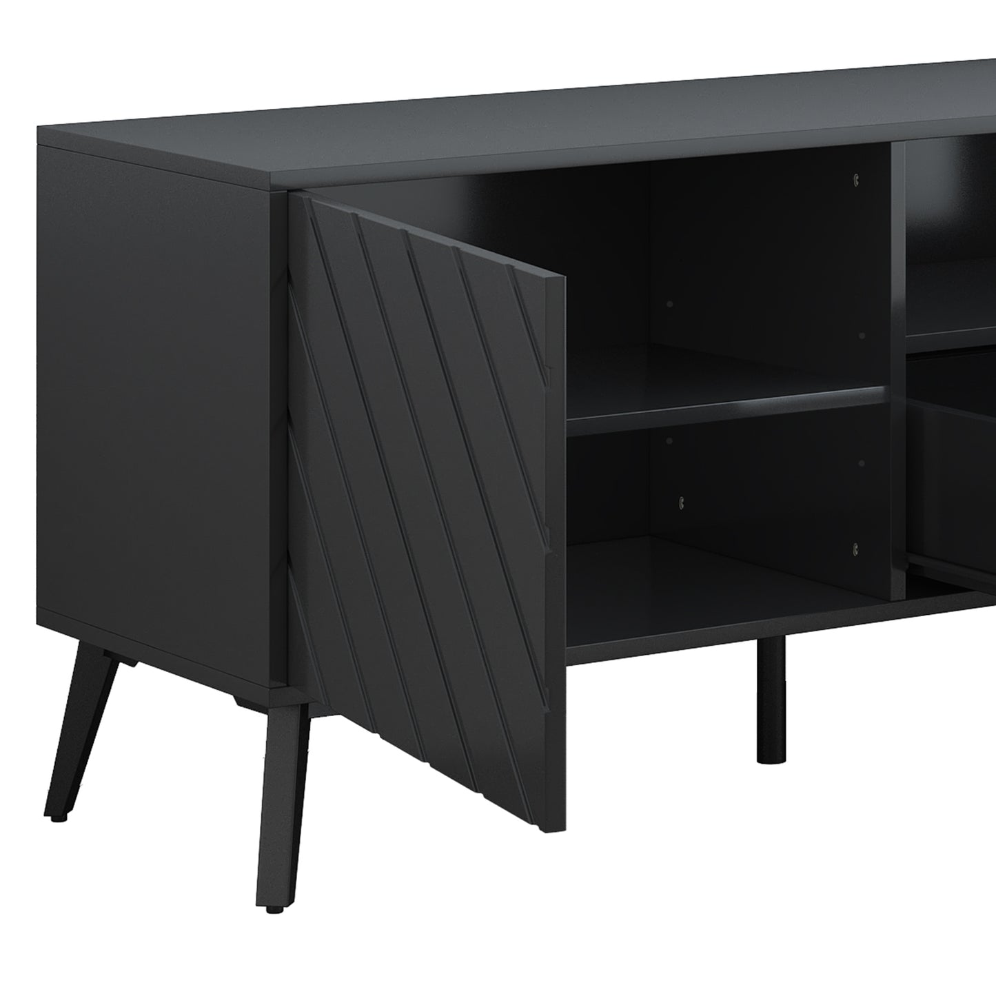 Sleek TV Console Stand with Adjustable Shelves and Drawer for Living Room