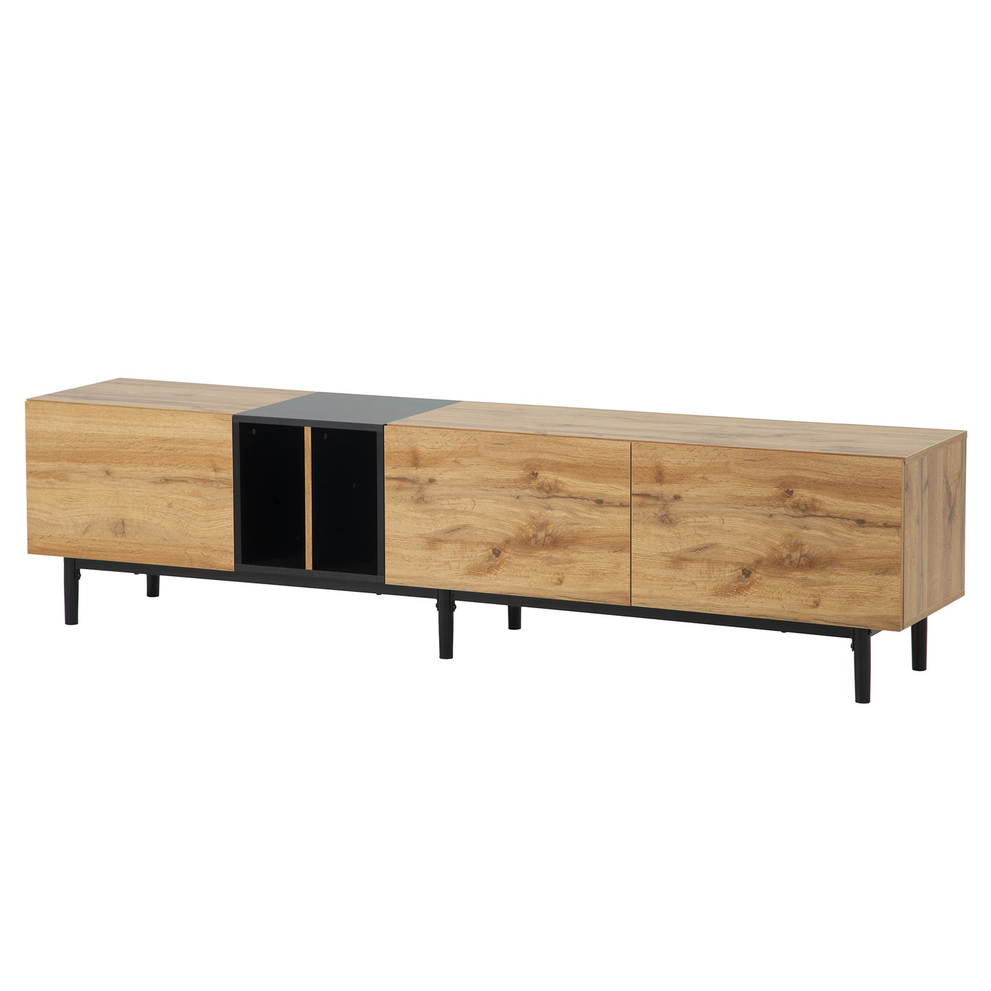 Stylish 80'' TV Stand with 3 Doors and Large Storage Cabinet for Modern Living Room