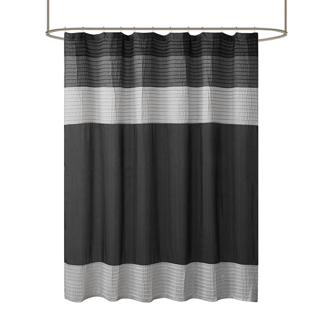 Silk Elegance Shower Curtain with Pintucked Details