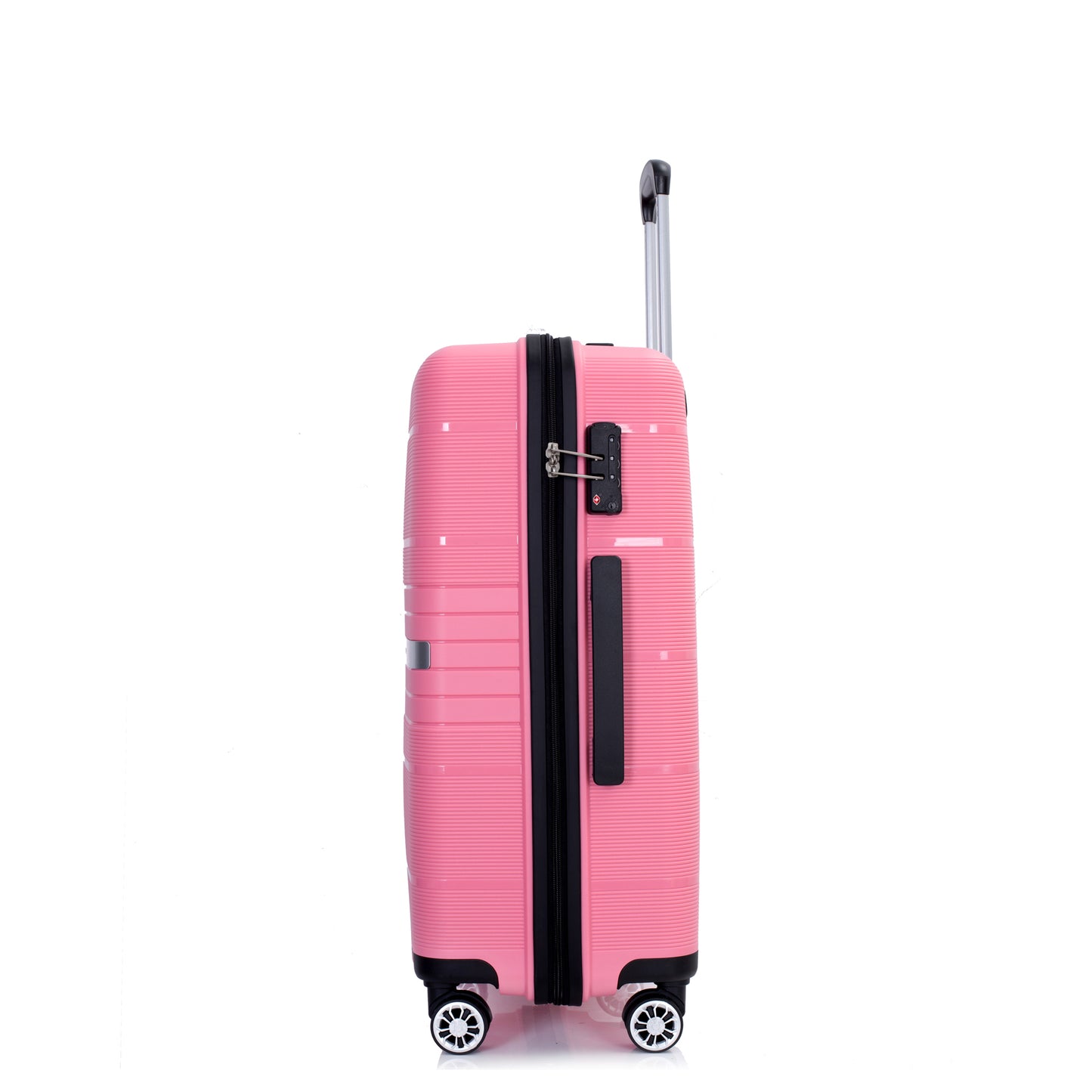 Hardshell Suitcase Double Spinner Wheels PP Luggage Sets Lightweight Durable Suitcase with TSA Lock,3-Piece Set (20/24/28) , Pink