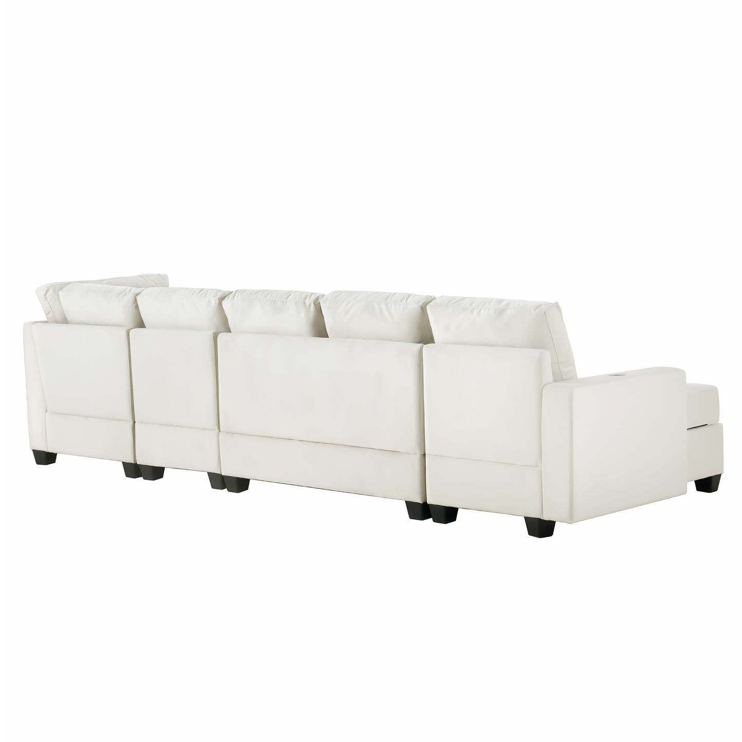 Modern L-shaped Sectional Sofa with Convertible Chaise Lounge