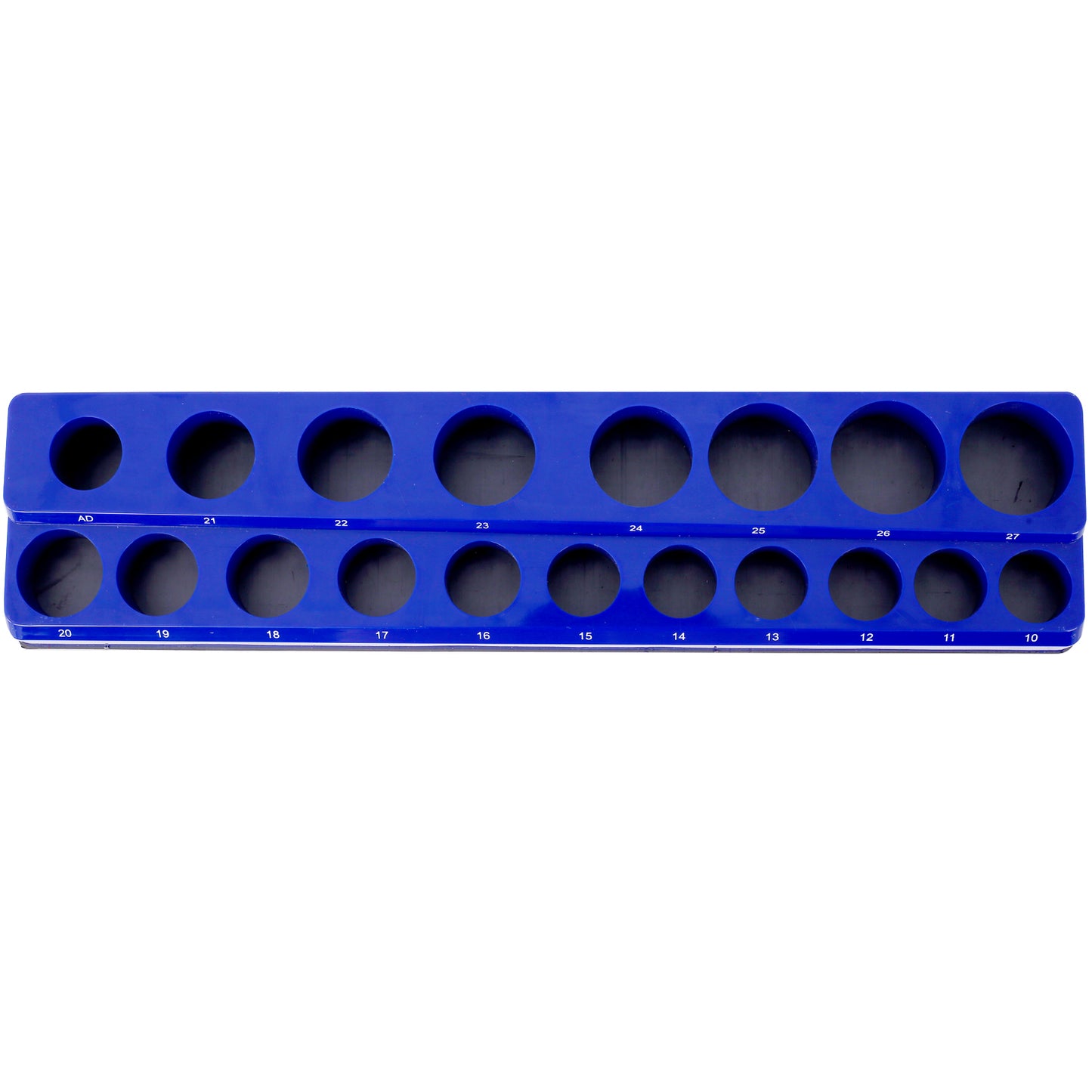 Magnetic Socket Organizer Set, 6-Piece Socket Holder Set Includes 1/4", 3/8", 1/2" Drive Metric SAE Socket Trays, Holds 141 Pieces Standard Size and Deep Size Sockets(Socket not Included),red and blue