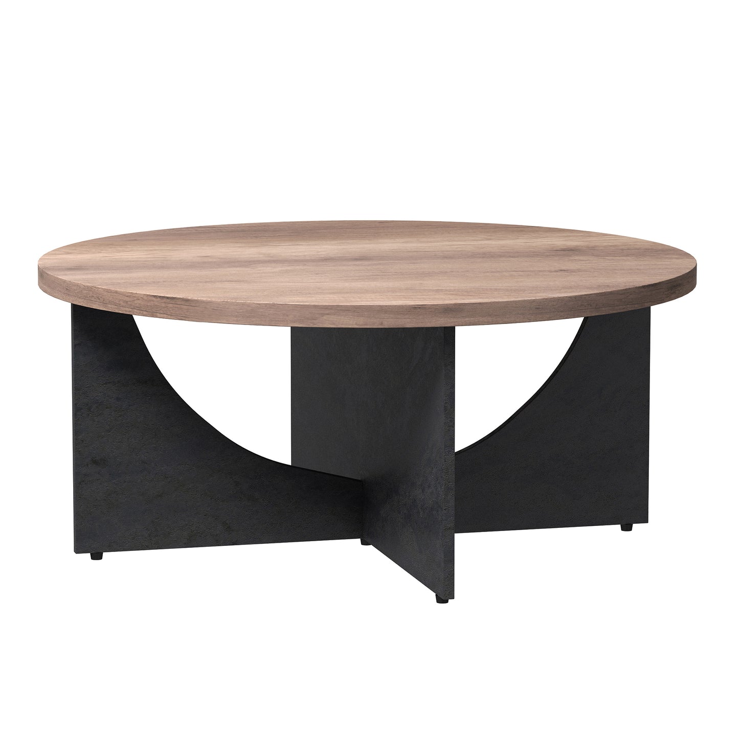 Stylish 35 Inch Modern Retro Round Coffee Table for Your Living Room and Bedroom