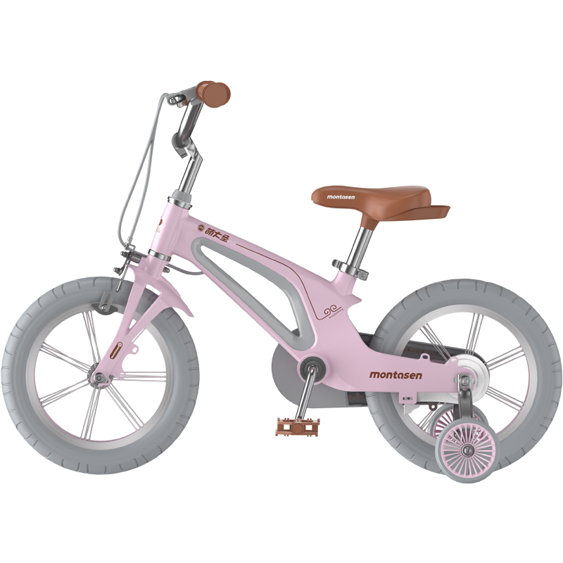 14" Kids Bike for Girls and Boys, Magnesium Alloy Frame with Auxiliary Wheel, Kids Single Speed Cruiser Bike.