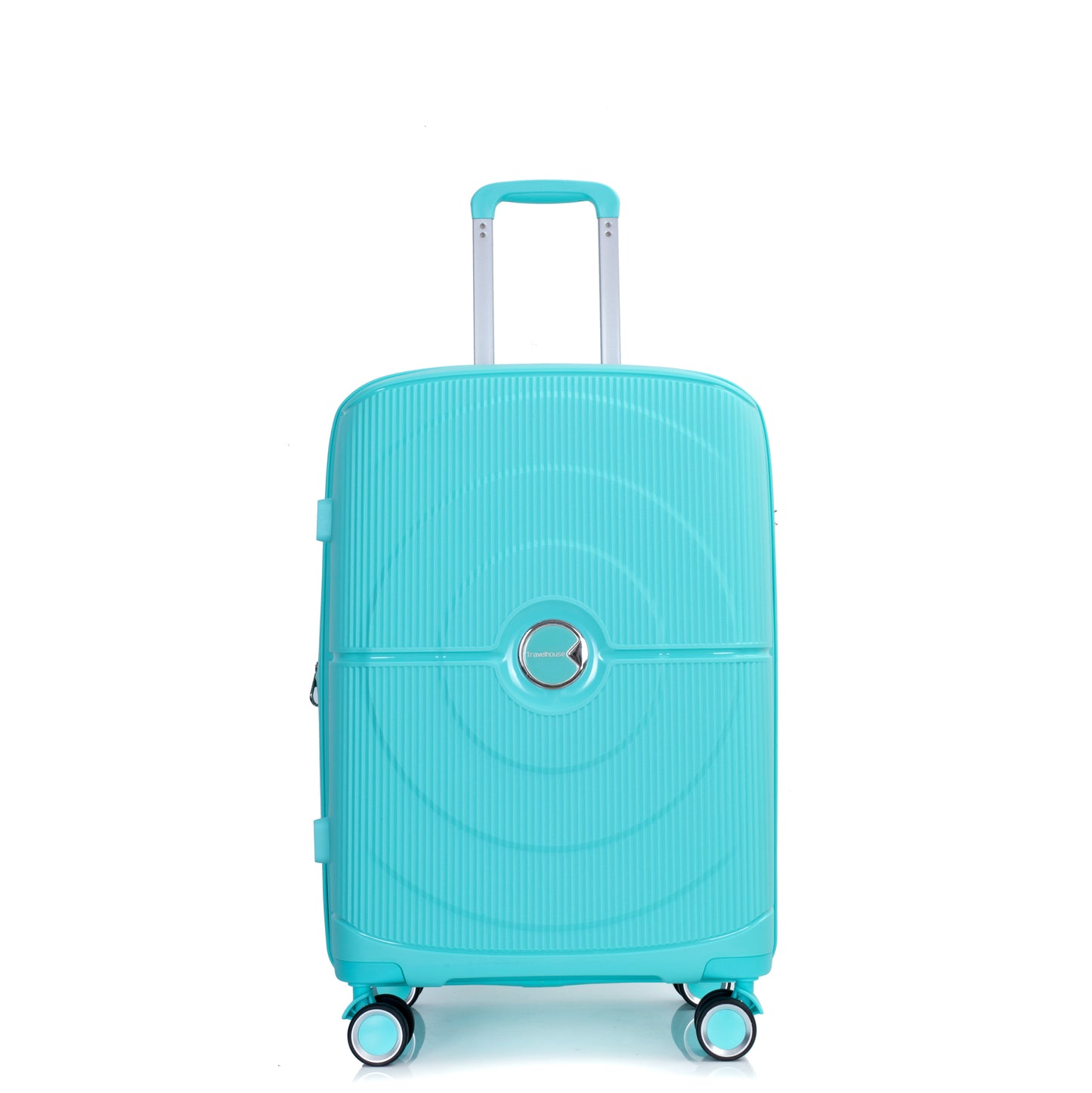 Expandable Hardshell Suitcase Double Spinner Wheels PP Luggage Sets Lightweight Durable Suitcase with TSA Lock,3-Piece Set (20/24/28) , Lake Blue