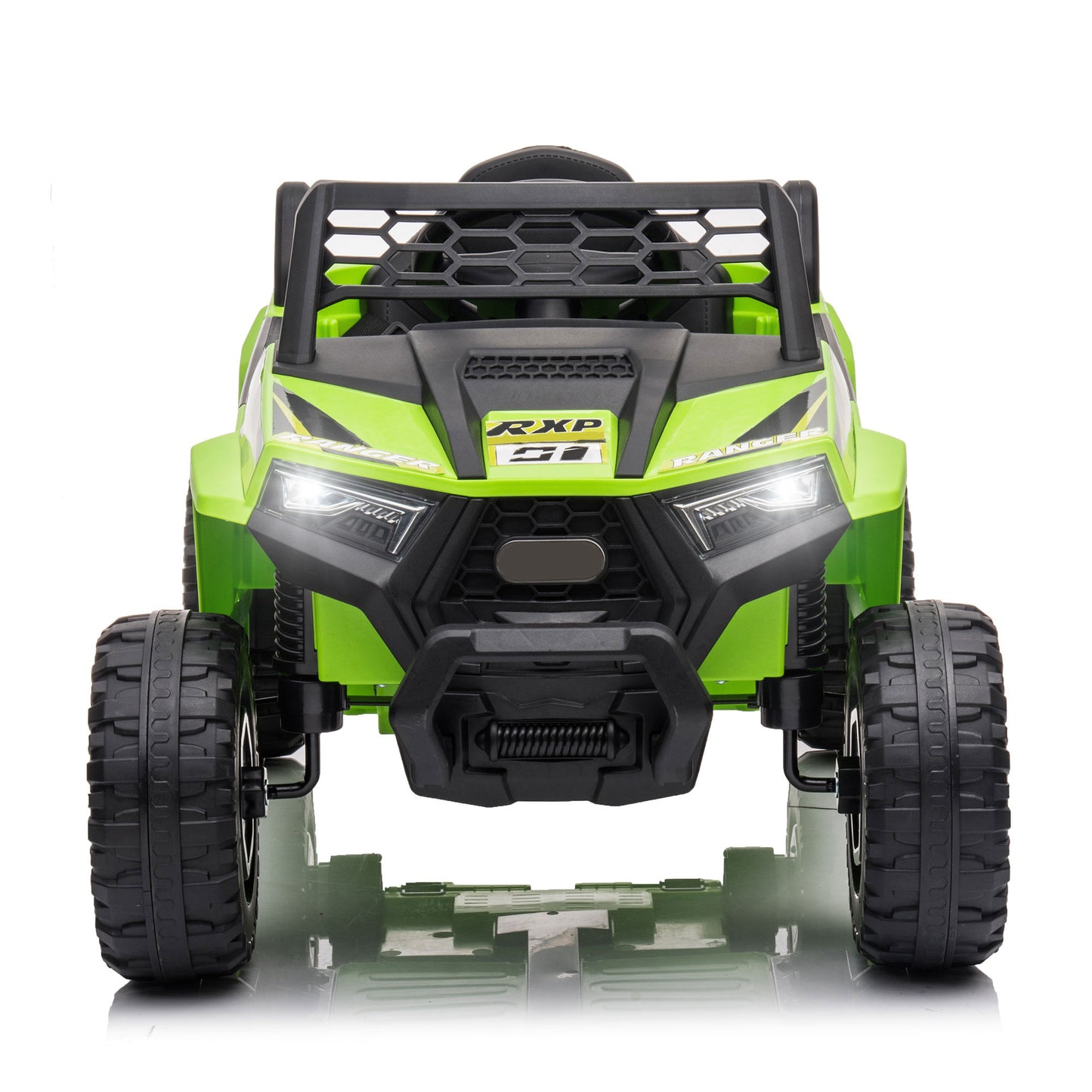 12V kids Ride On Mini UTV, Electric Car with Front LED Lights and Horn, Single Seat with a Safety Belt, Forward/Reverse Function