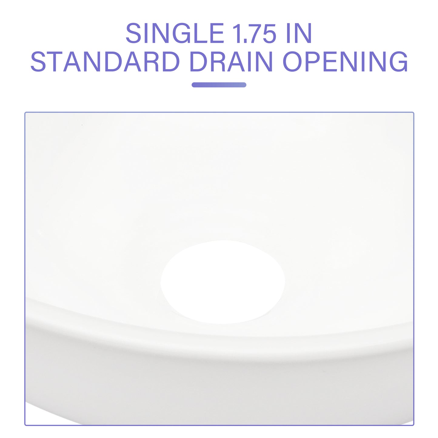 13x13 Inch White Ceramic Circular Vessel Bathroom Sink