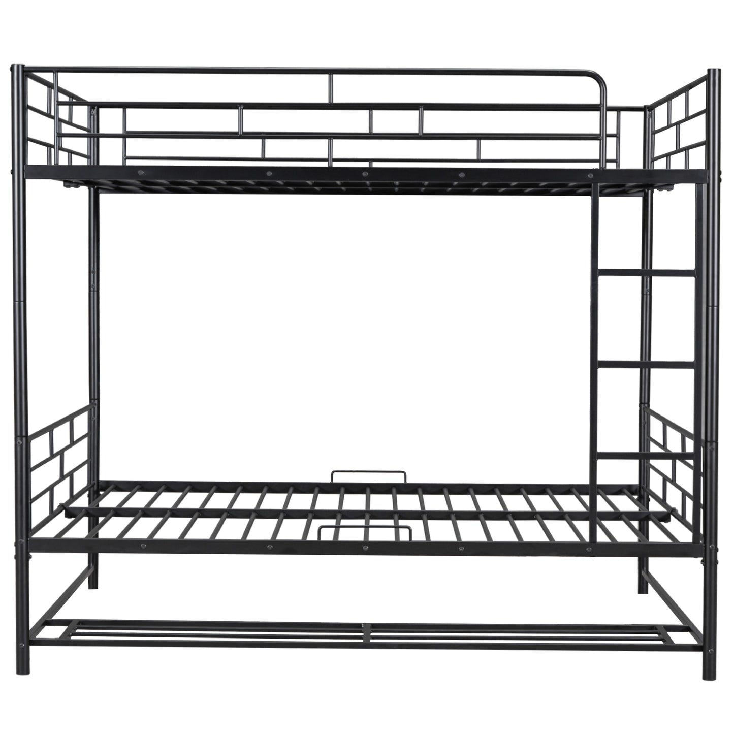 Full Metal Bunk Bed with Shelf and Guardrails for Enhanced Space-saving