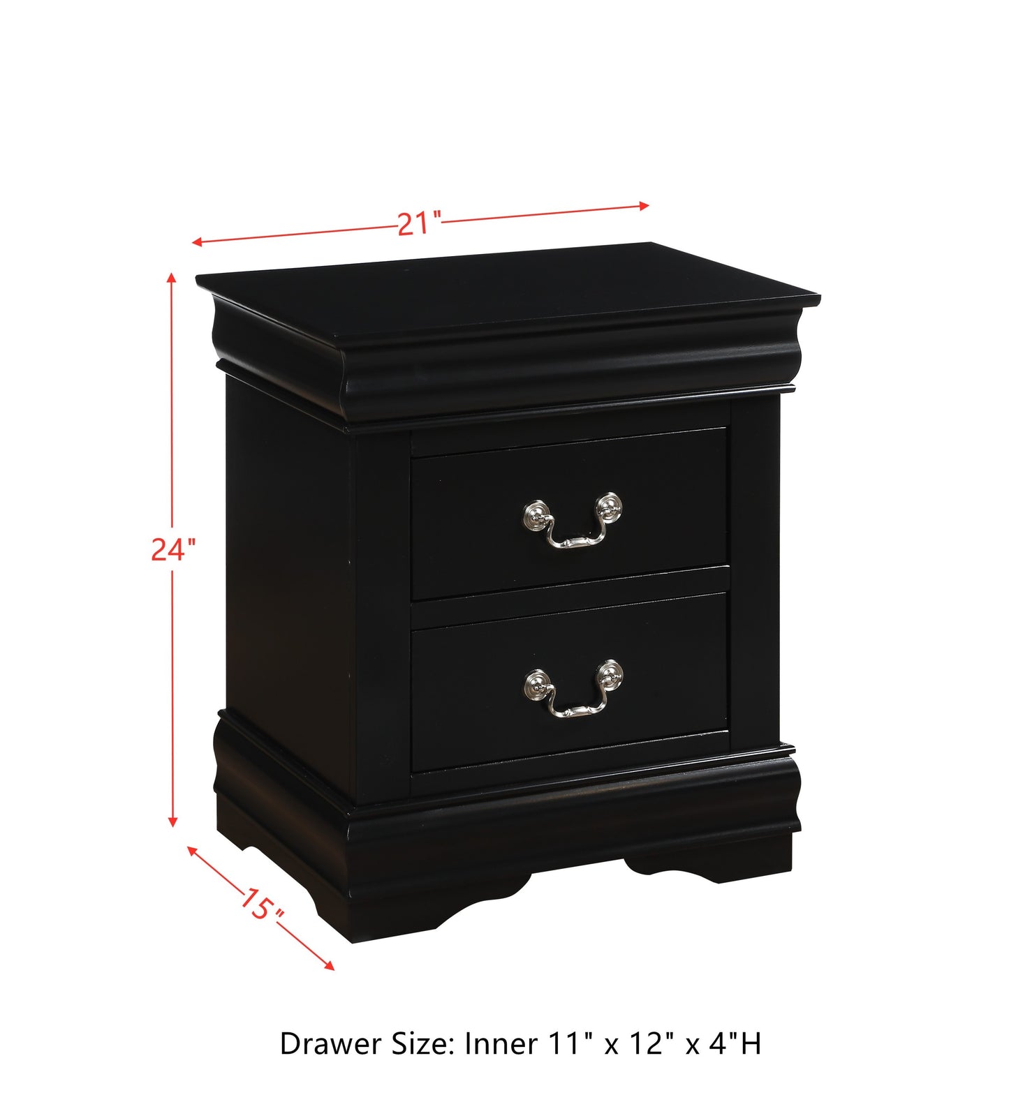 Louis Philippe Nightstand in Black 23733