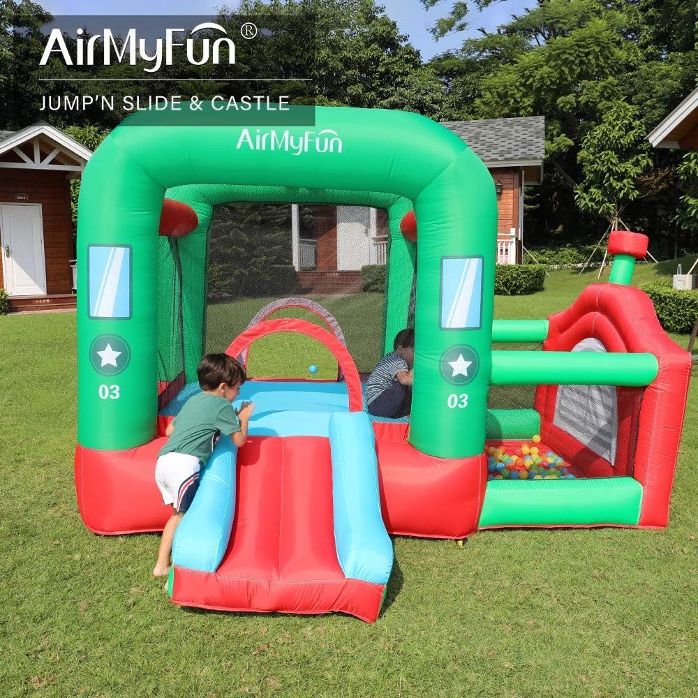 AirMyFun Bounce House with Slide and Blower for Kids 3-12