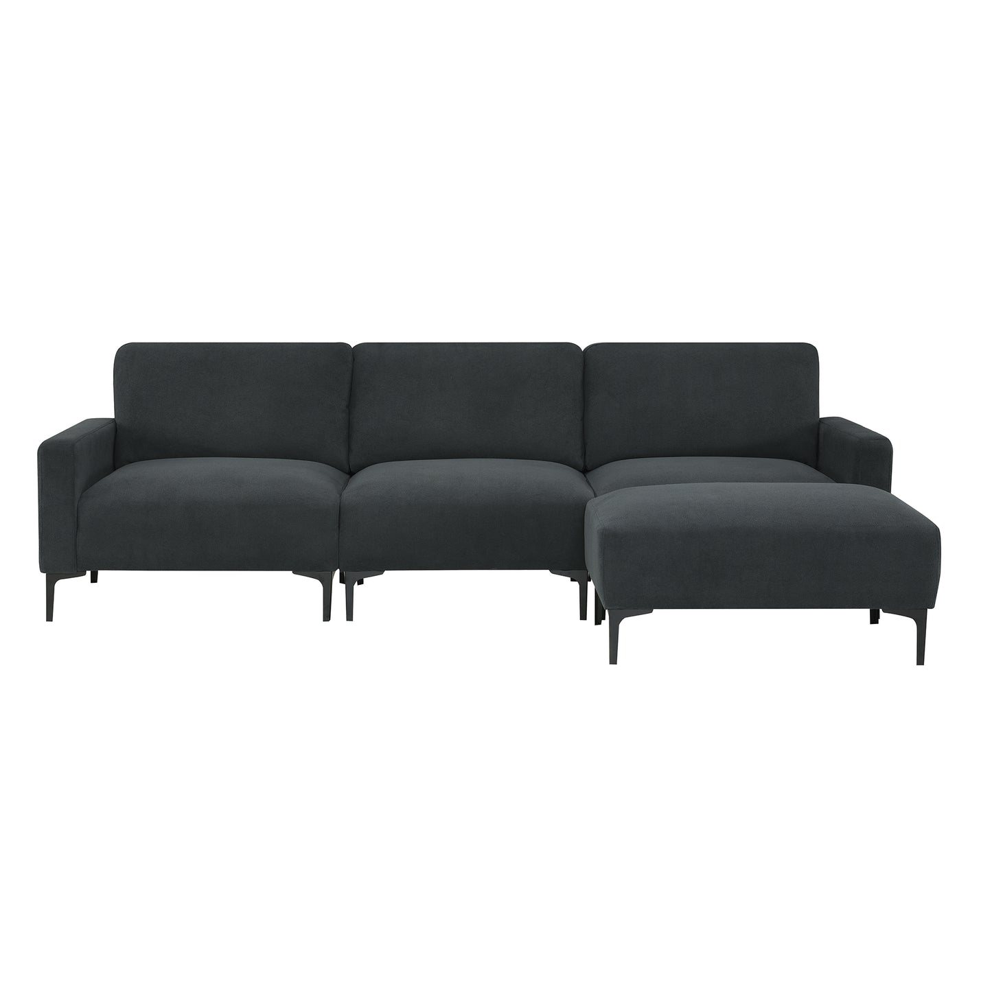 Modern L-shaped Sectional Sofa with Convertible Ottoman for Living Spaces