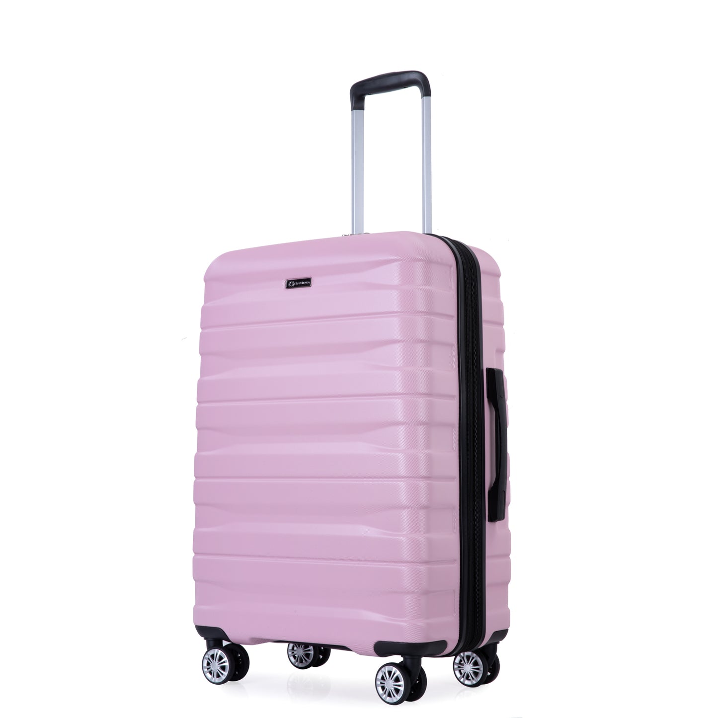 3 Piece Luggage Sets PC Lightweight & Durable Expandable Suitcase with Two Hooks, Double Spinner Wheels, TSA Lock, (21/25/29) Pink