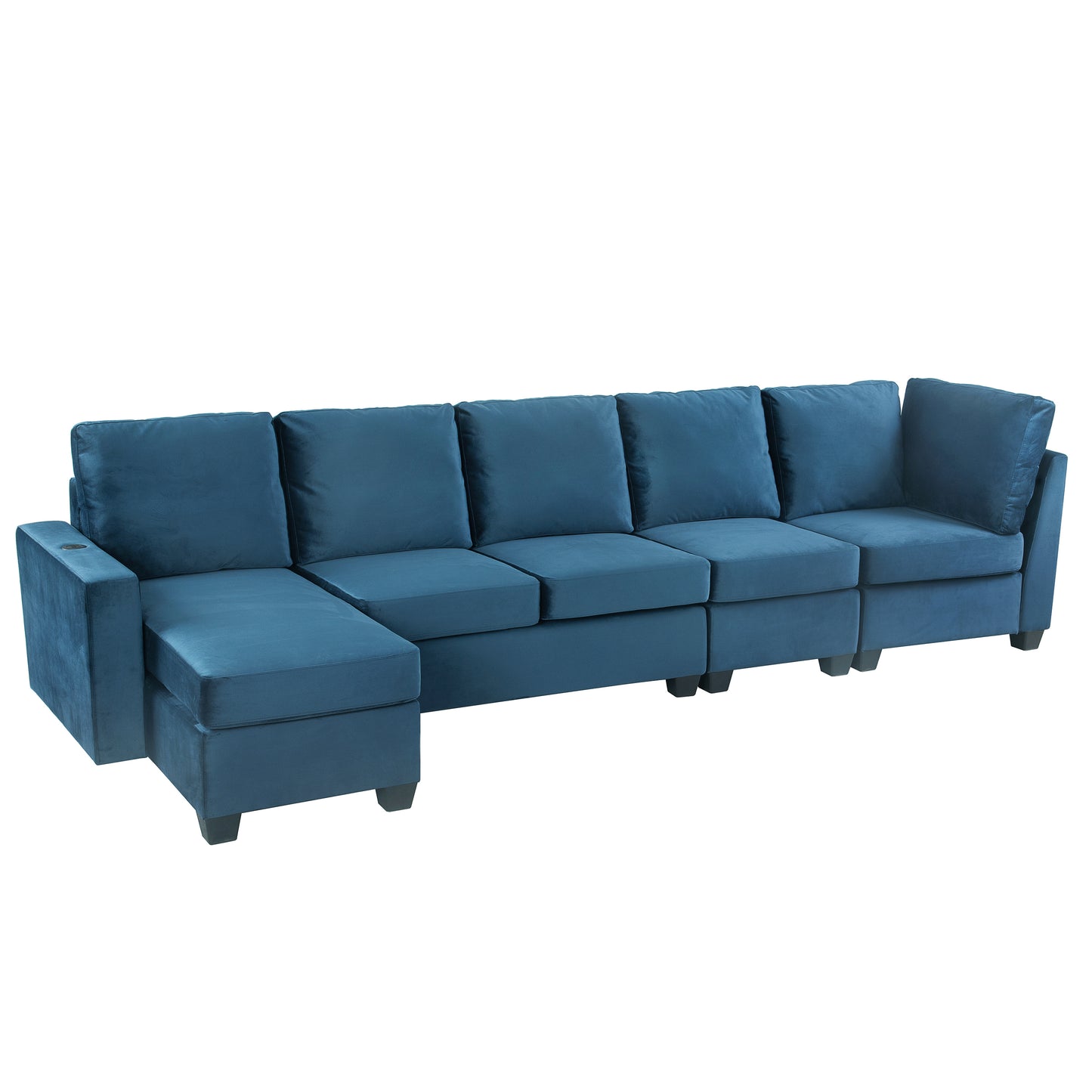 Modern L-Shaped Sectional Sofa with Convertible Chaise Lounge