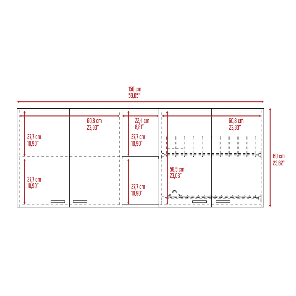 Sierra 7-Shelf 4-Door 2-piece Kitchen Set, Upper Wall Cabinet and Kitchen Island White and Light Oak