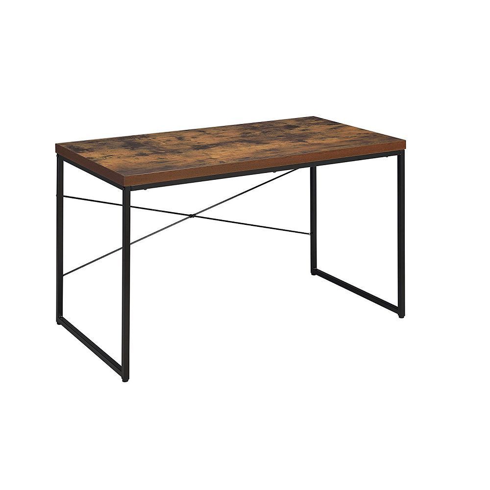 Industrial Weathered Oak and Black Writing Desk