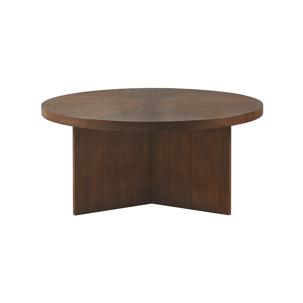 Contemporary Walnut Starburst Coffee Table