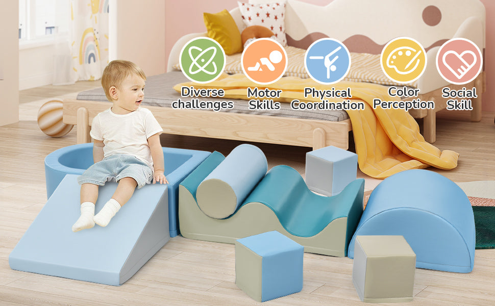 Soft Foam Climbing and Crawling Playset for Infants and Toddlers