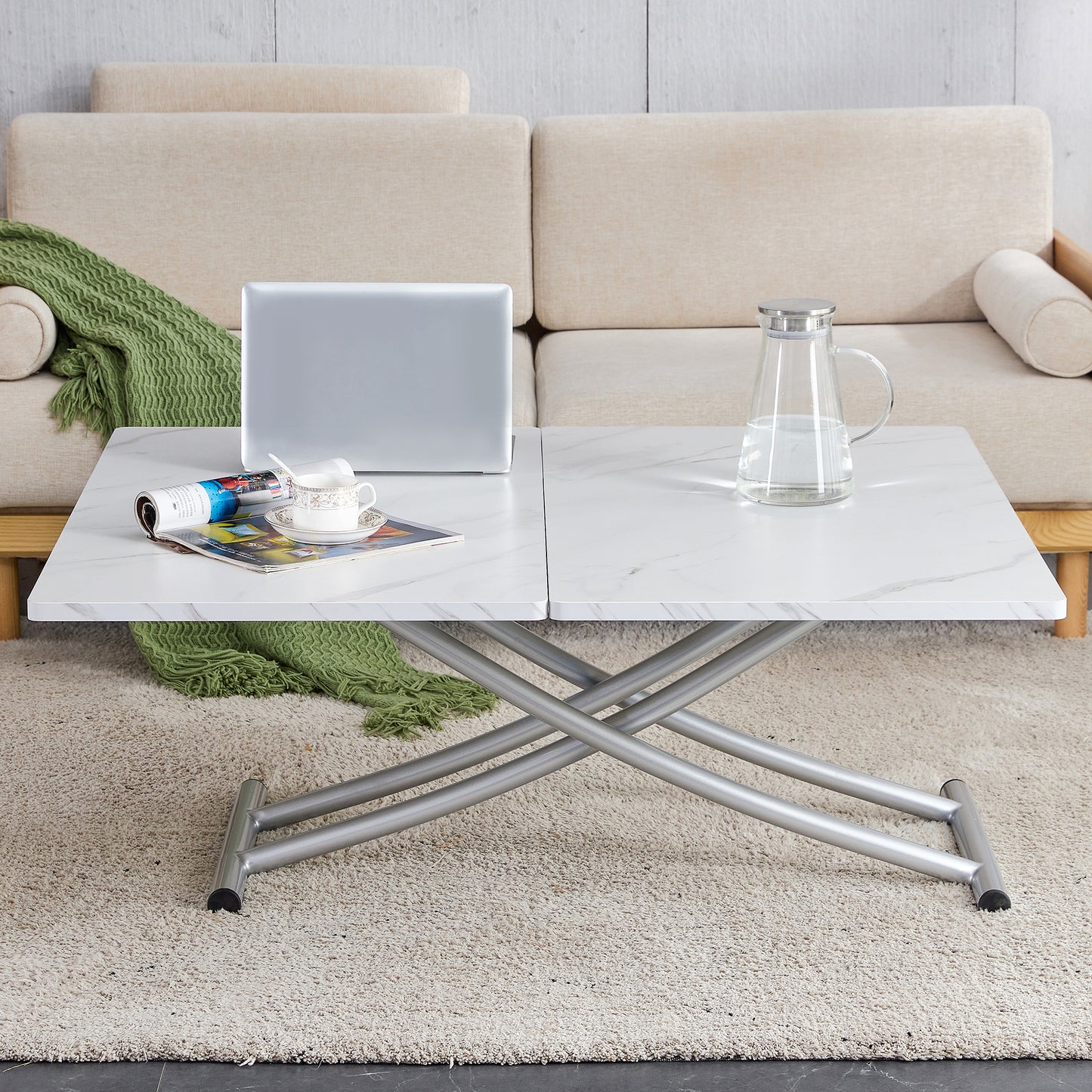 Versatile Minimalist Lift Table with Adjustable Height and Foldable Design