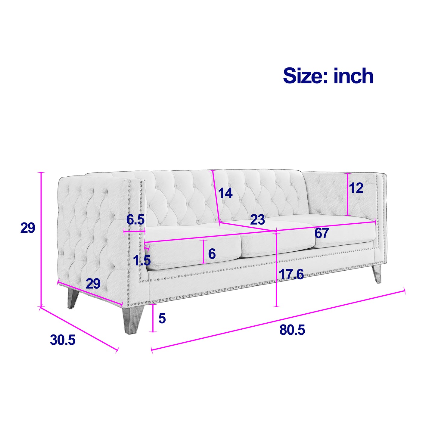 Black Velvet 3-Seater and 2-Seater Combination Sofa