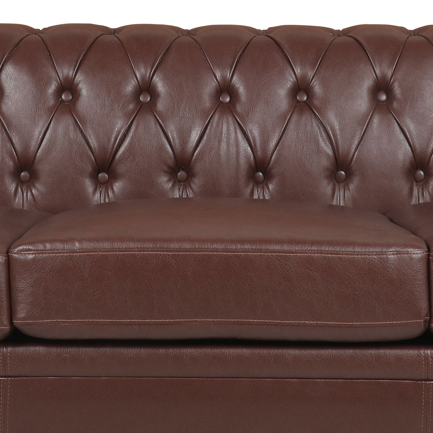 83.66 Traditional Square Arm 3-Seater Sofa with Removable Cushion for Comfort and Style