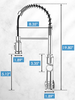 Kitchen Faucet - Spring Kitchen Sink Faucet with 3 Modes Pull Down Sprayer, Single Handle&Deck Plate for 1or3 Holes, 360° Rotation, Spot Resist Stainless Steel No Lead for RV Bar Home