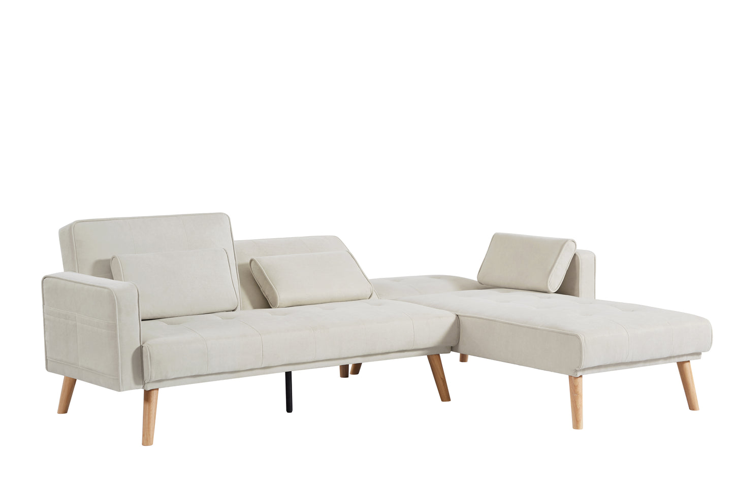 Convertible Sectional Sofa sleeper, Right Facing L-shaped Sofa Counch For Living Room- Chaise