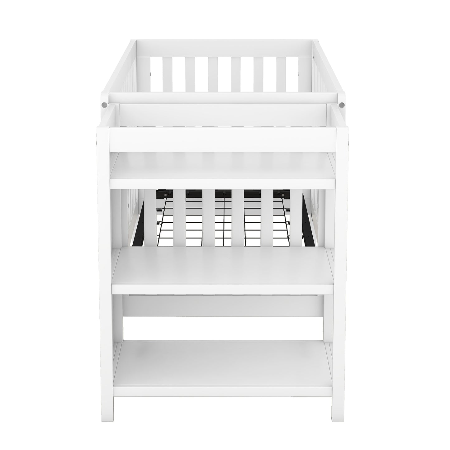 Convertible Crib/Full Size Bed with Changing Table, White