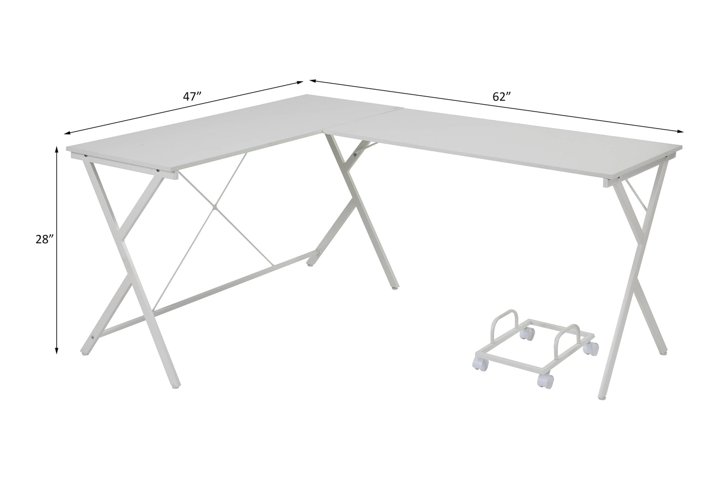 Elevate White Finish L-Shape Computer Desk by Dazenus