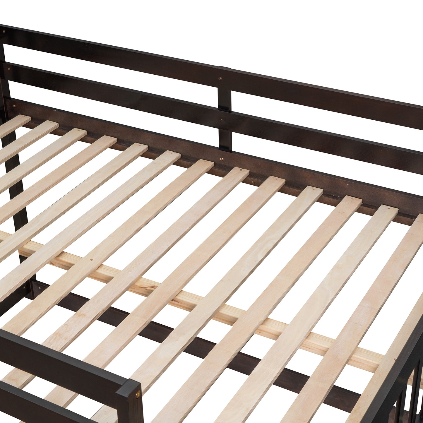 Espresso Bunk Bed with Ample Storage and Solid Construction