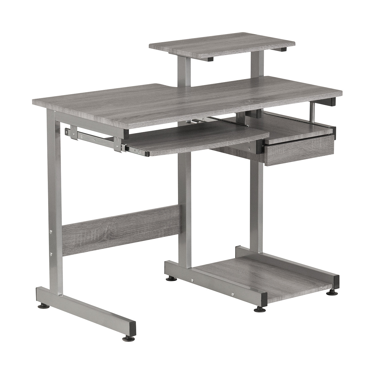 Techni Mobili Grey Computer Workstation Desk