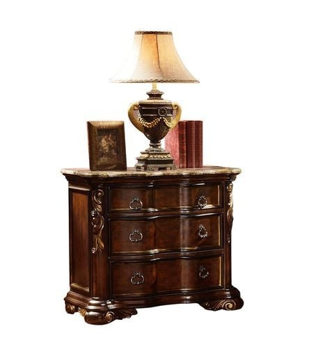 Bella Traditional style Night stand made with wood in Dark Walnut