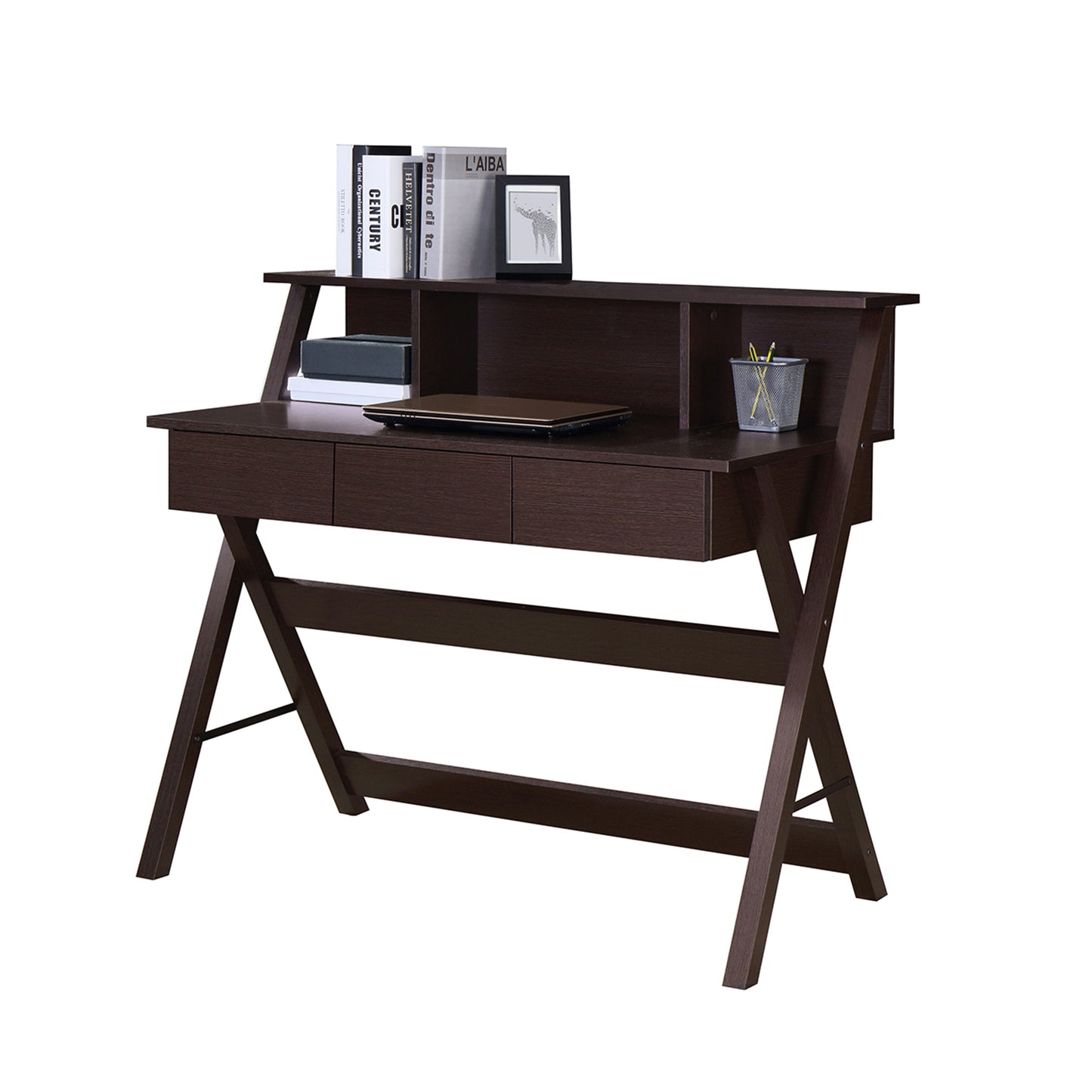 Elegant Writing Desk with Ample Storage in Wenge Wood