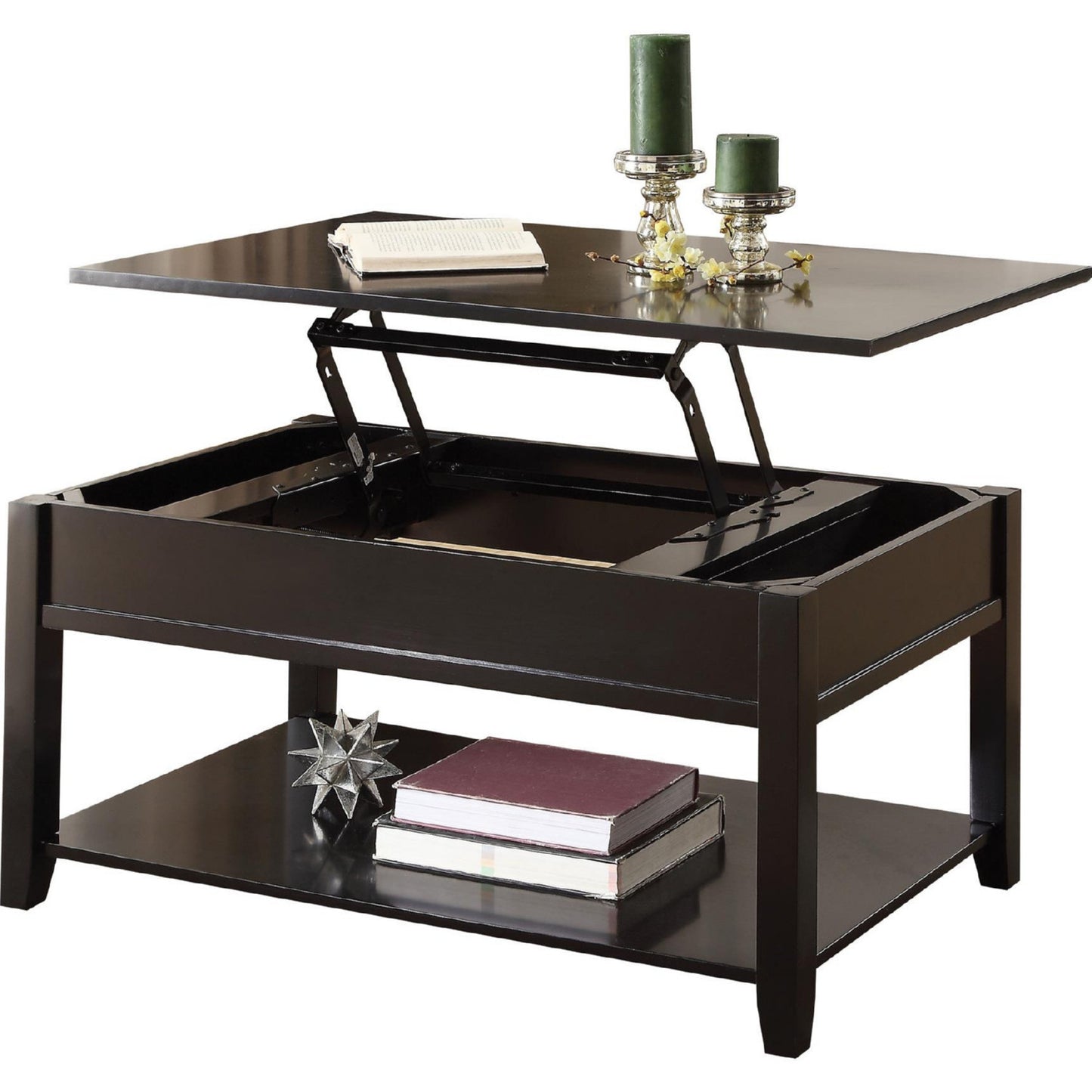 Black Malachi Coffee Table with Lift Top - Modern Furniture 82950