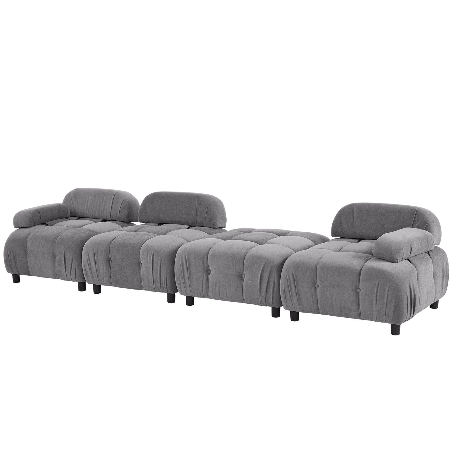 U_STYLE Chenille Fabric Modular Sectional Sofa with Reversible Chaise