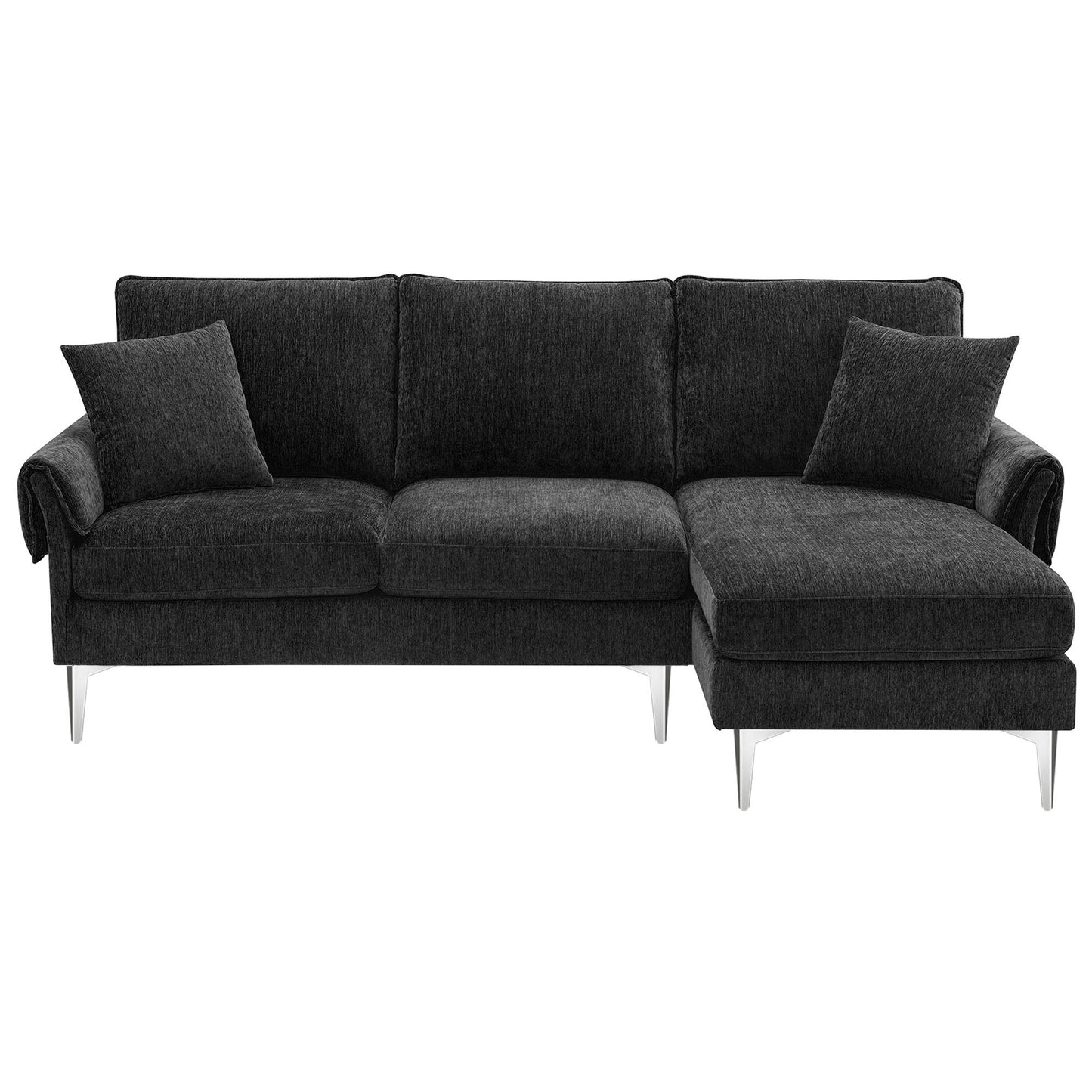 84-Inch Convertible L-Shaped Sectional Sofa with Reversible Chaise