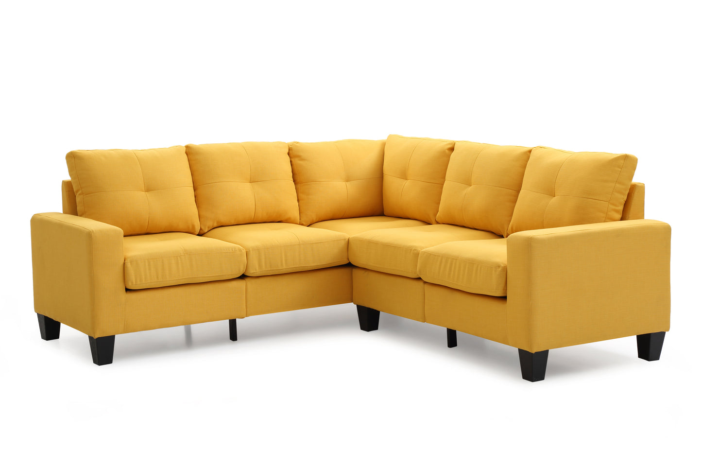 Newbury G470B-SC Sectional in Vibrant Yellow for Value-Priced Apartment Collection with Dacron Wrapped Foam and Pocketed Coils