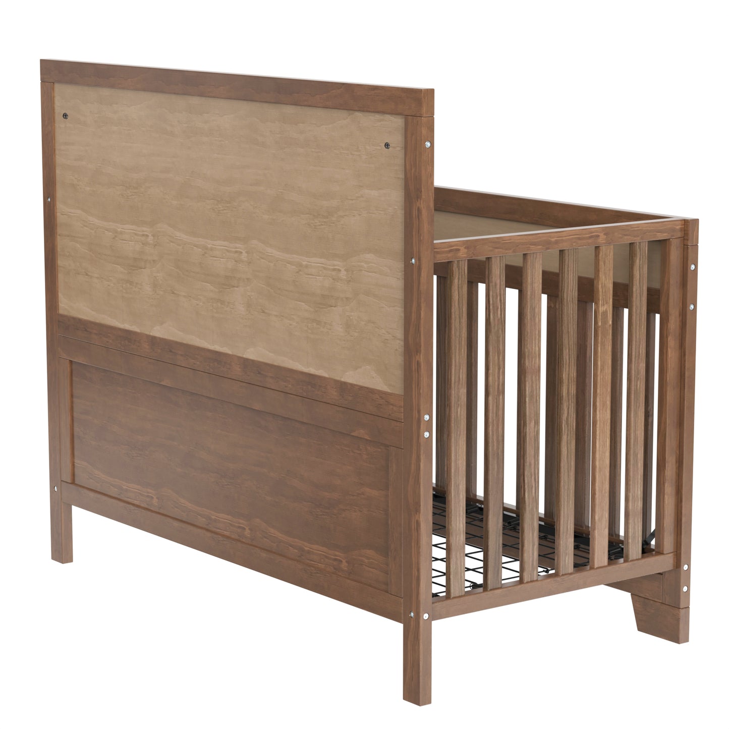 Certified Baby Safe Crib, Pine Solid Wood, Non-Toxic Finish, Brown