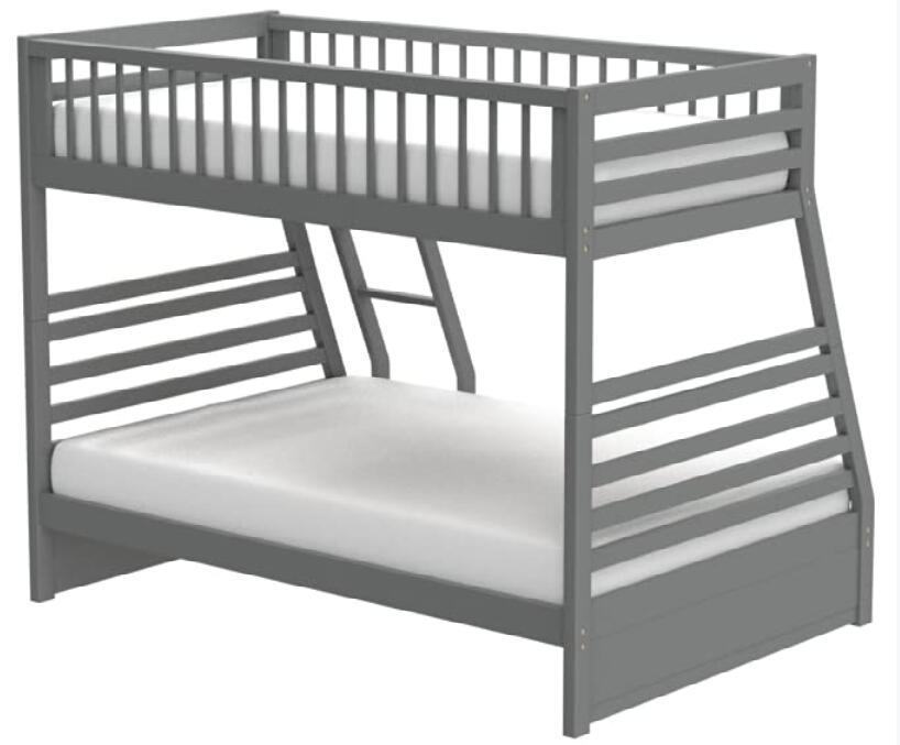 Jason Twin/Full Bunk Bed with Storage and Gray Finish