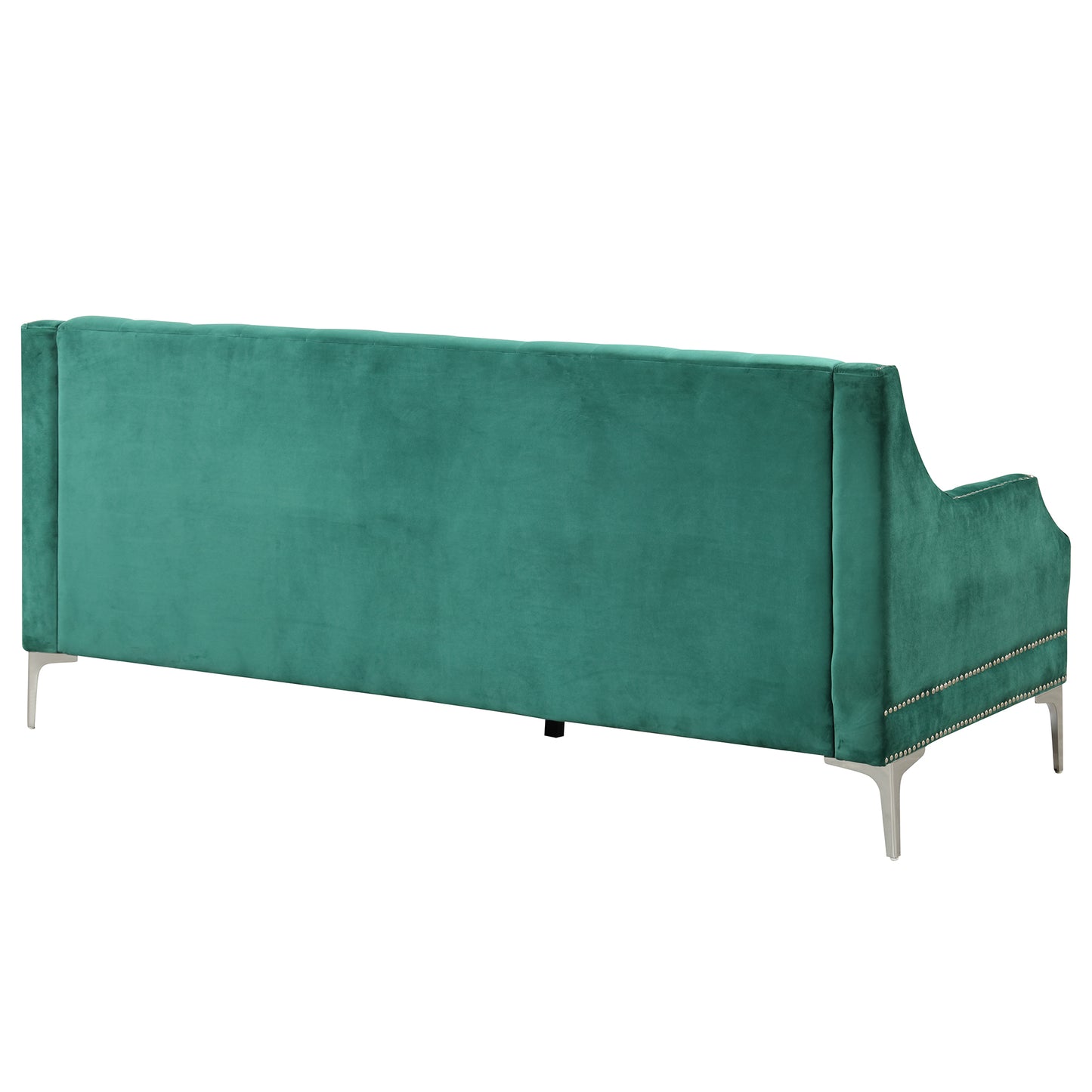 78-Inch Modern Dutch Plush Upholstered Green Sofa with Metal Legs