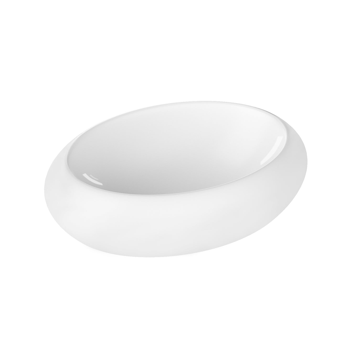 Vessel Bathroom Sink Basin in White Ceramic